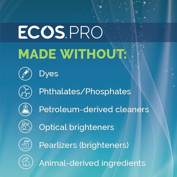 ECOS PRO Hand Soap Refill | Hypoallergenic | Unscented | Readily Biodegradable Formula | With Vitamin E & Antioxidants | Made In The USA | Free and Clear 1 GALLON/ 128 Fl Oz (Pack of 4)