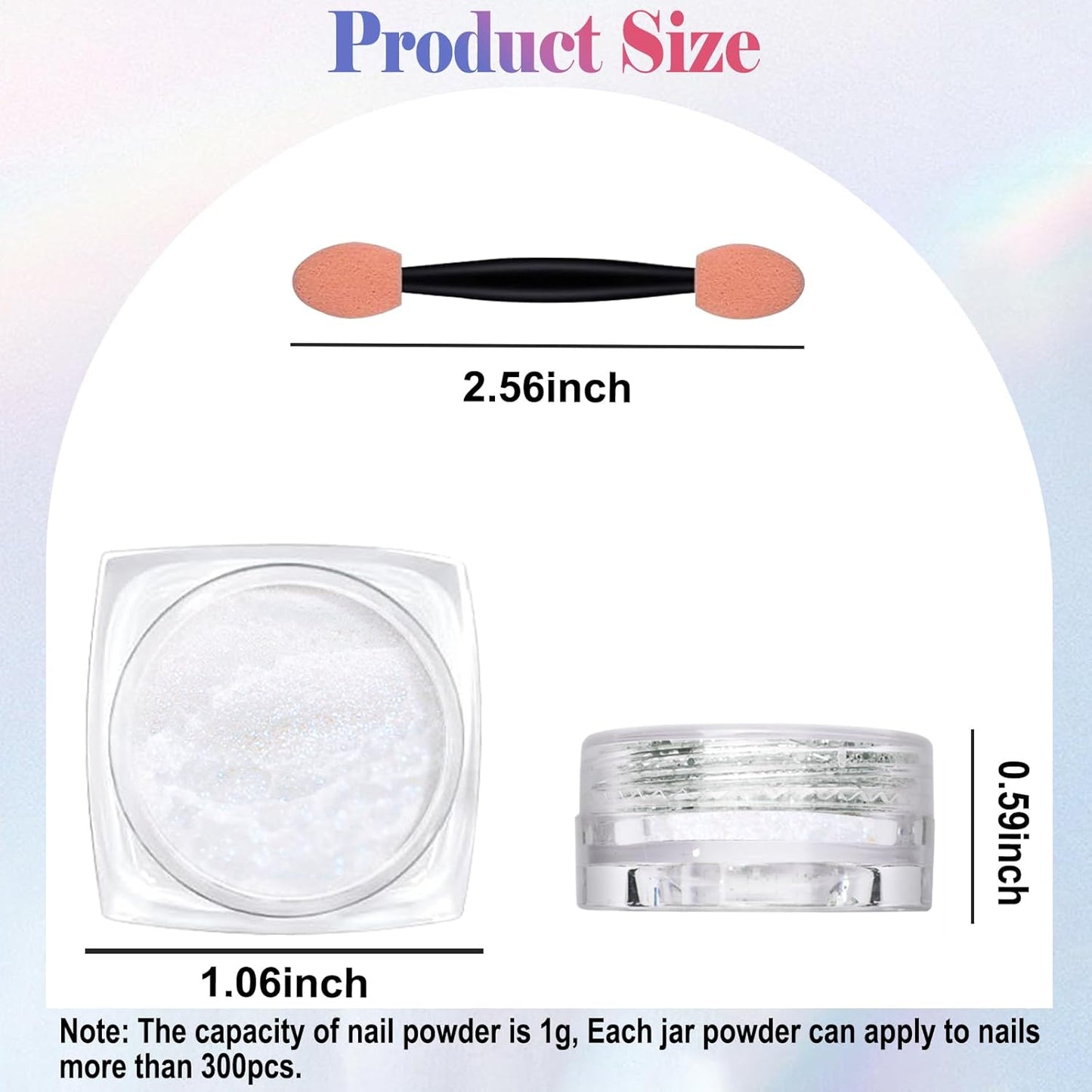 SIUSIO White Pearl Chrome Nail Powder,Iridescent Aurora Powder Metallic Mirror Effect Pigment Pearlescent Mermaid Pigment Pearl Glitter Dust Kit, Nail Art Decoration, Resin Craft