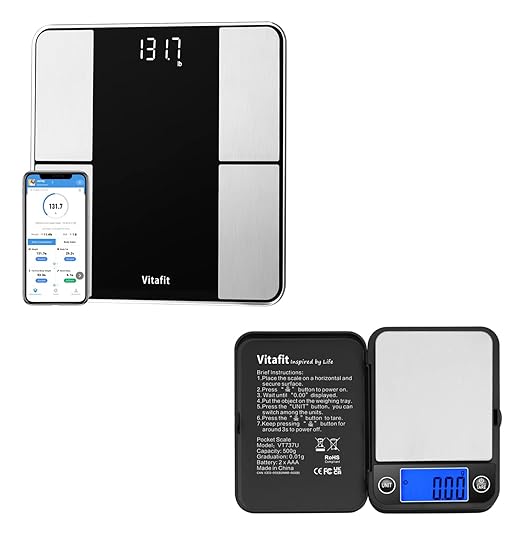 Vitafit Smart Body Fat monitros and 500g Digital Pocket Scale