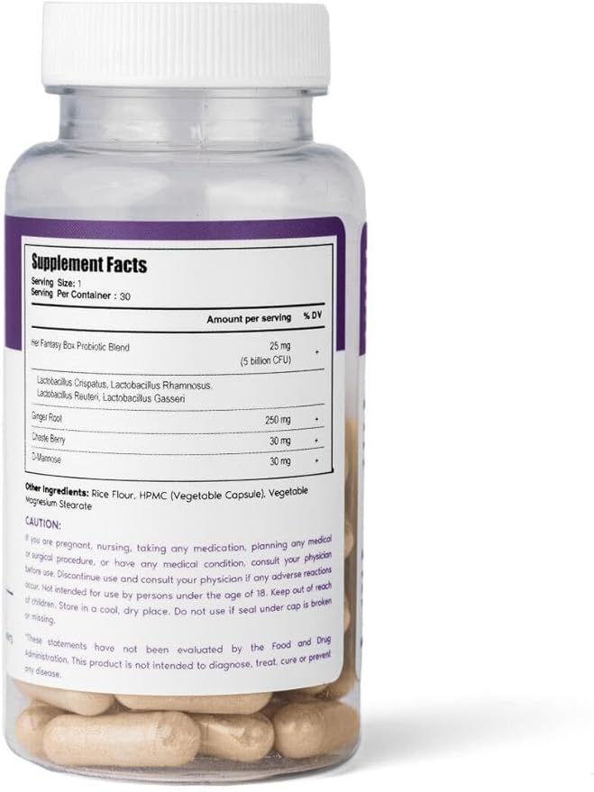 Her Fantasy Box | Healthy Box Probiotics Vaginal Care Advanced Formula for PMS Relief, Hormonal Balance, and UTI Prevention