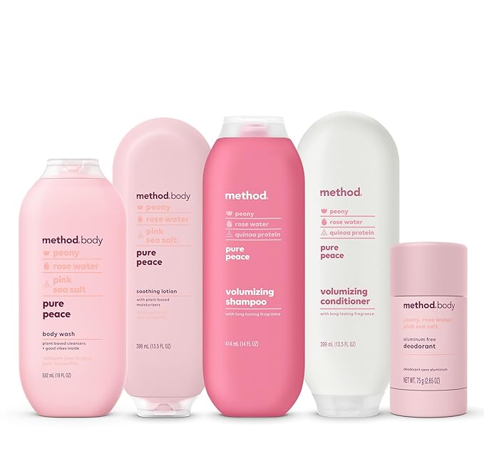 Method Deodorant, Pure Peace, Aluminum Free, 12 Hour Protection, 2.65 oz (Pack of 5)