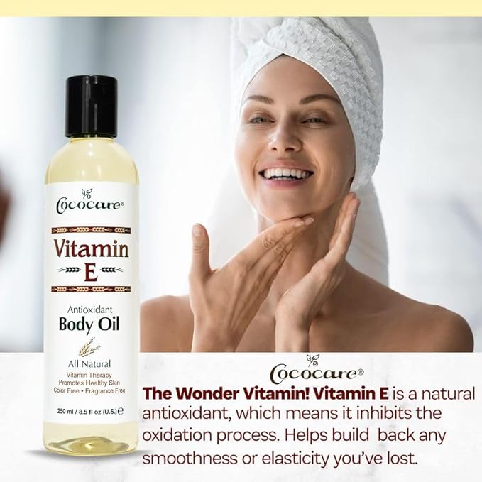 Cococare Natural Vitamin E Antioxidant Body Oil - Vitamin Therapy for All Skin Types - 8.5 fl oz - Pack of 6