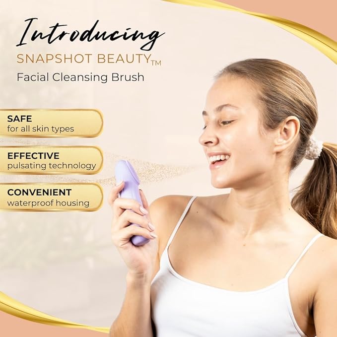 Pulsating Facial Cleansing Brush. Silicone Face Brush | Removes Dirt, Oil & Makeup | Combines Gentle Exfoliation & Deep Cleansing for Radiant Glow | Waterproof & Rechargeable (Pink)
