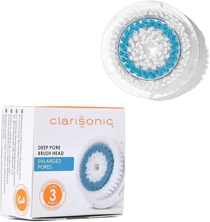 Clarisonic Deep Pore Facial Cleansing Brush Head Replacement | Compatible with Mia 1, Mia 2, Mia Fit, Alpha Fit, Smart Profile Uplift and Alpha (1count)