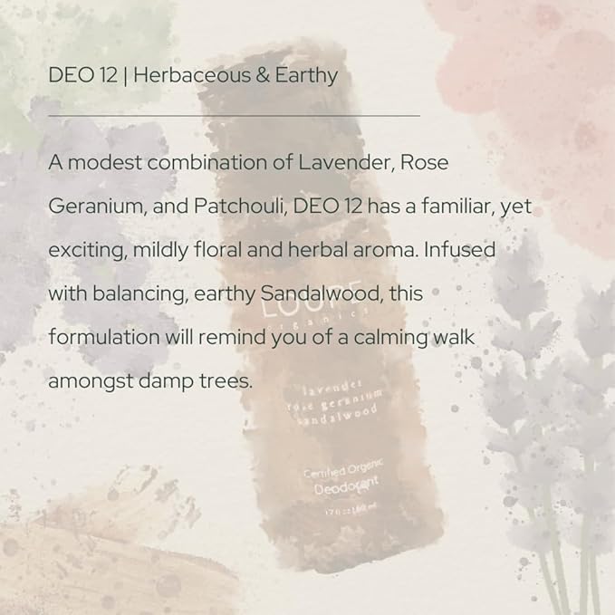 LOUPE | Upgraded Formula | Certified Organic Deodorant Roll-on | 100% Natural & Plant-Based, Unisex, Sensitive Skin | Scented with Organic Essential Oils | Lavender, Geranium Rose, Sandalwood