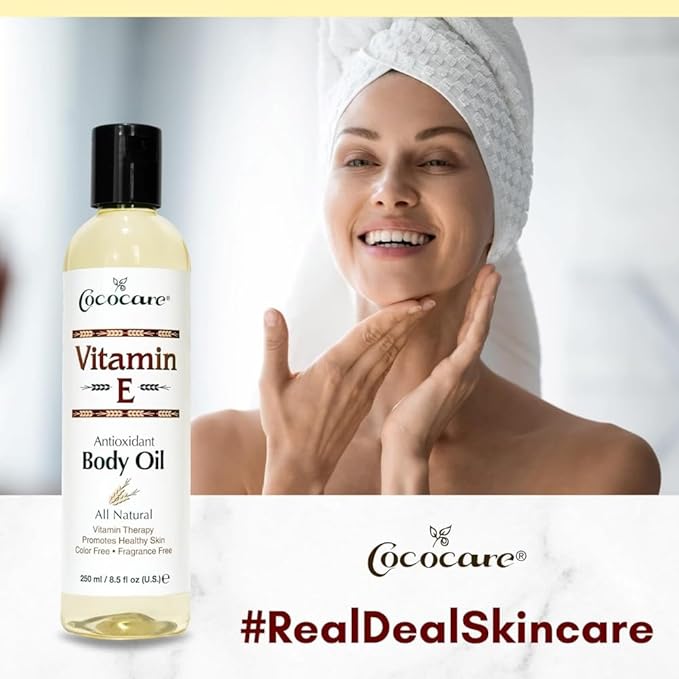 Cococare Natural Vitamin E Antioxidant Body Oil - Vitamin Therapy for All Skin Types - 8.5 fl oz - Pack of 6