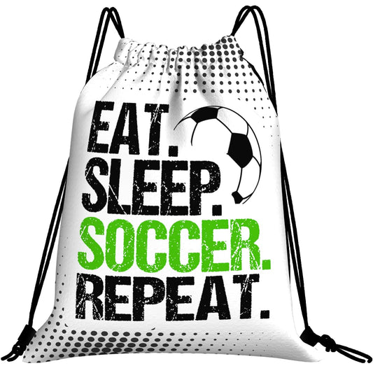 Soccer Drawstring Backpack Gym String Bag Water Resistant Drawstring Sackpack Sport For Womens Mens