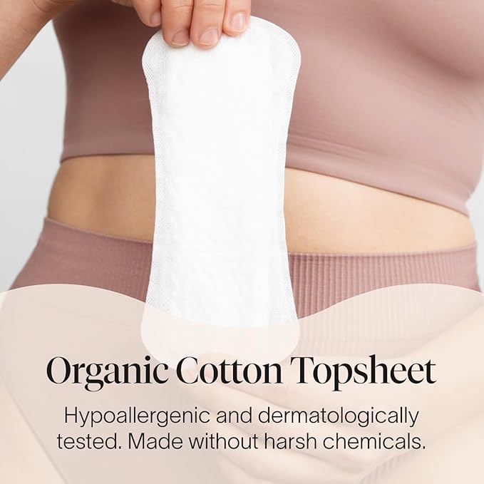 Cora Period Regular Liners | 100% Organic Cotton Topsheet | Unscented, No Wings (72 Liners)