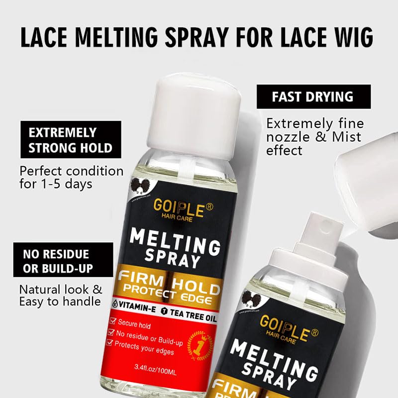 Hair Extension Adhesive Spray Kit - Lace Front Wig & Closure Glue, No Melt for Wigs & Extensions