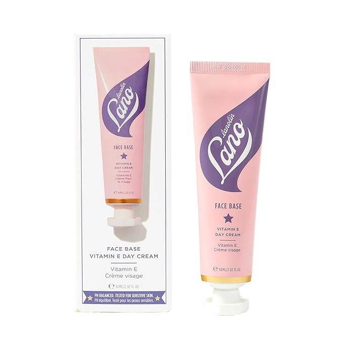 Lanolips Face Base Lanolin & Vitamin E Face Cream - Hydrating Face Moisturizer with Lanolin Oil, Vitamin E & Colloidal Oatmeal for Normal-Dry & Sensitive Skin - Soothing Lanolin Cream (60ml / 2.02oz)