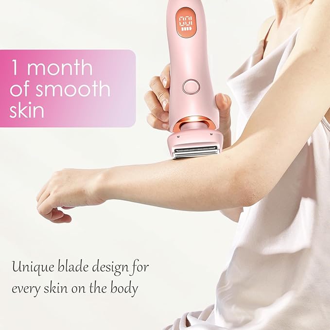 Solys Razor for Women,Solys Shaver Glide Razor, 3.0 Electric Beauty Trimmer，Rechargeable, Portable and Free Exfoliating Glove (Pink)