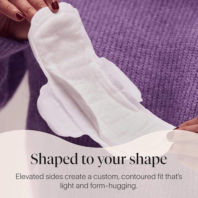 Cora Made-to-Move Regular Pads with Wings, Organic Cotton Topsheet Ultra Thin Feminine Care Pads for Women, Soft, Comfortable & Breathable Menstrual Pad, Regular Absorbency, Unscented, 68 Count