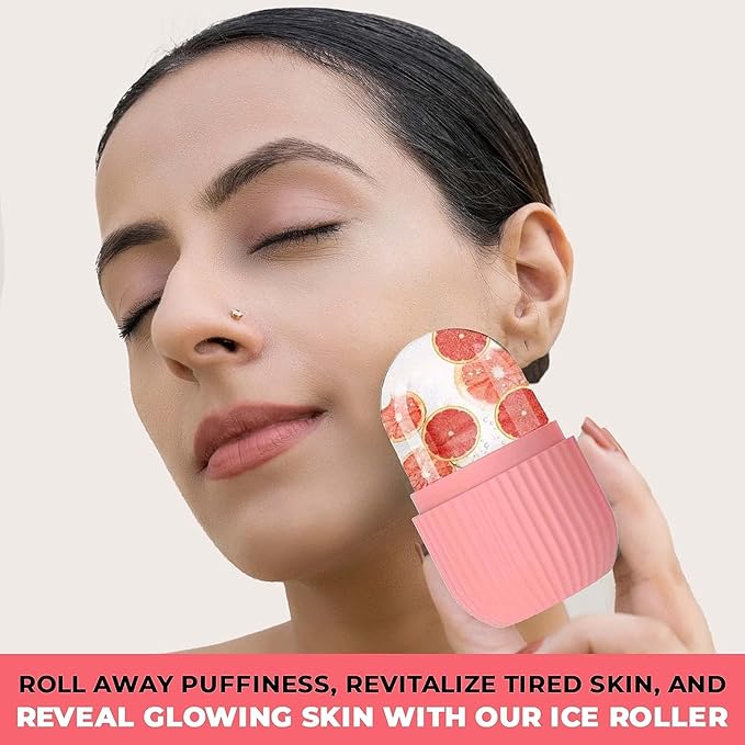 Ice Roller for Face, Puffy Eyes & Neck, Easy to Hold & Use, Reusable, Facial Beauty Ice Roller for Glowing & Clear Skin, Cold Therapy Facial Massage Roller (Multi Colour)