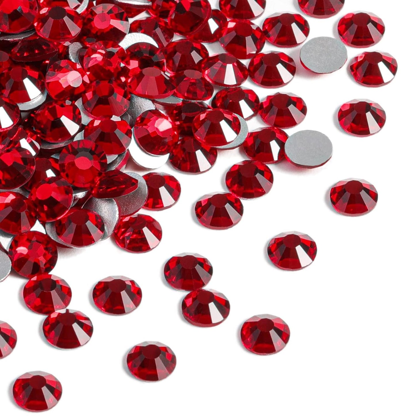 beadsland 1440 Piece Flat Back Crystal Rhinestones Round Gems,1.3mm-6.5mm,Dark Siam (SS20(4.6-4.8mm))