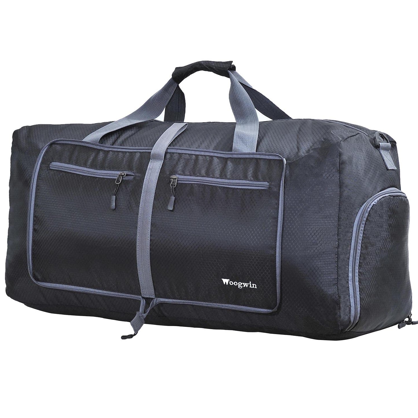 Woogwin Travel Duffel Bag Large Foldable Waterproof Overnight Bag for Beach Swim Bags Pool Sports Gym (60L Black)