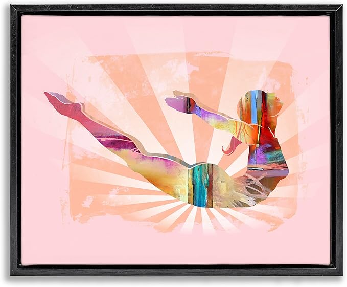 Stupell Industries Abstract Mindfulness Exercise Framed Floater Canvas Wall Art Design by Tim Parker, Black Floater Frame, 31 x 25