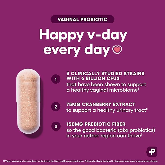 Physician's CHOICE Vaginal Probiotics for Women - pH Balance, Odor Control, Yeast Balance, Vaginal Flora & Feminine Health - 6B CFU with Organic Prebiotics and Cranberry Extract - 60 CT