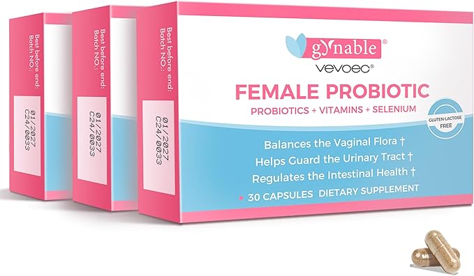 Gynable Vaginal Probiotics for Womem,Female Probiotic for pH Balance with Lactobacillus 5 Billion CFU Probiotics Blend,Selenium-Vitamin D3,Promote Healthy Vaginal Odor & Vaginal Flora,90 Count