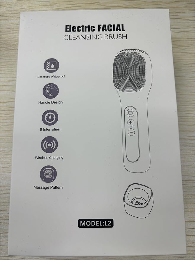 Facial Cleansing Brush Portable Waterproof Rechargeable Face Wash Brush, Electric Deep Cleaning for Men & Women (Pink)