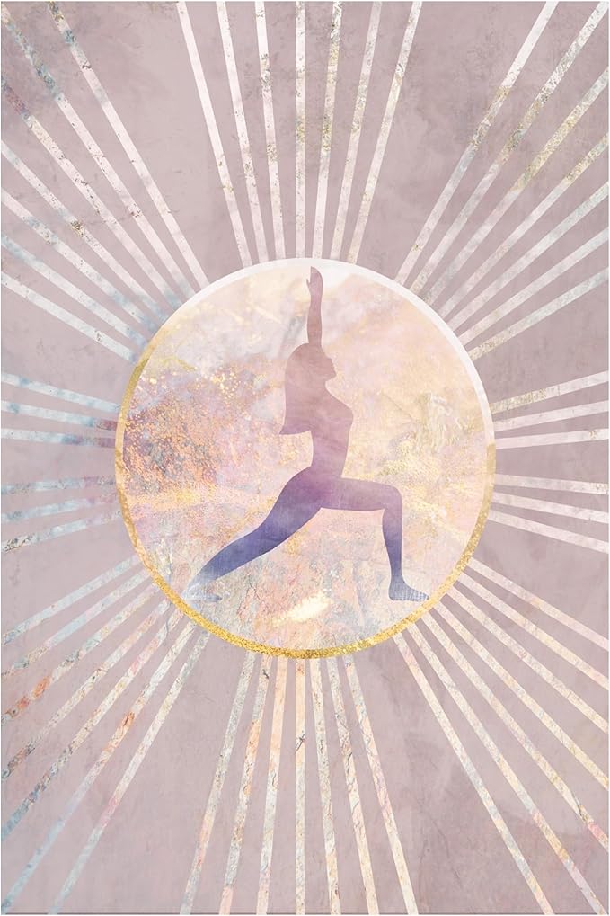 Trademark Fine Art Canvas Wall Art - Sarah Manovski 'Pink Yoga Sun Rays' Wall Art for Living Room, Bedroom, or Office Décor