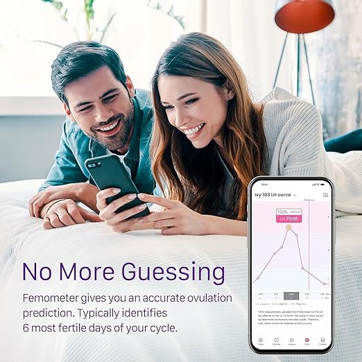 Femometer IVY103 Digital Ovulation Tests Predictor Kit, Auto Sync with Femometer APP, Provides More Accurate Ovulation Prediction and Advice, Easy to Use, 10 LH Tests