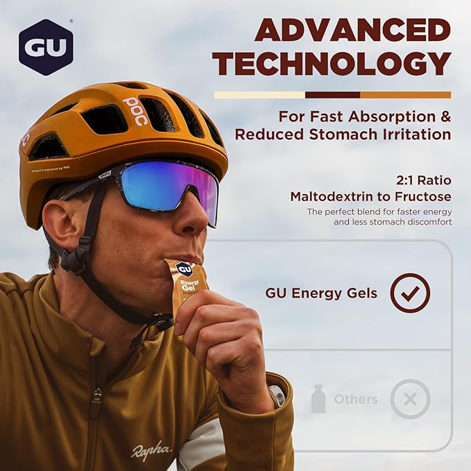 GU Energy Original Sports Nutrition Energy Gel, Vegan, Gluten-Free, Kosher, and Dairy-Free On-the-Go Energy for Any Workout, 24-Count, Campfire S'Mores