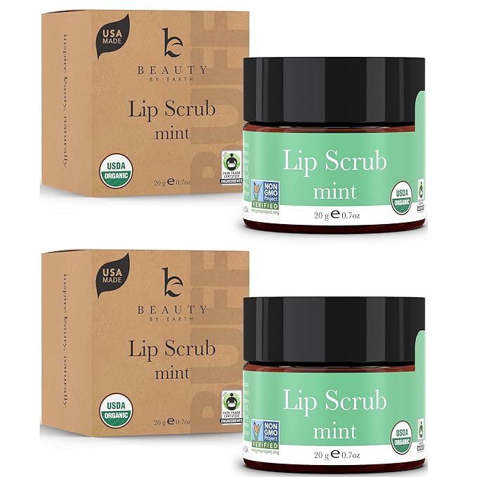 Lip Scrub Mint - USA Made Sugar Lip Scrubber Exfoliator with Natural & Organic Ingredients