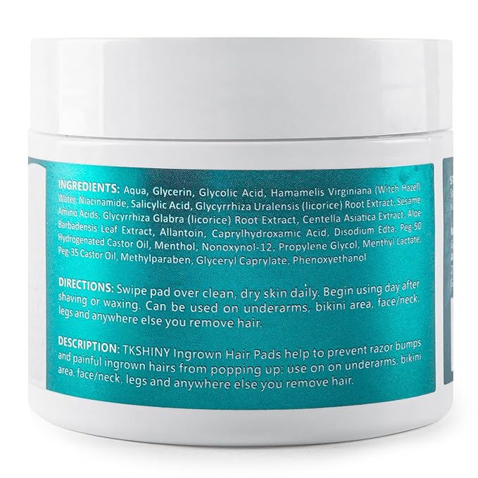 Ingrown Treatment Hair Pads, Ingrown Treatment Pads with AHA+BHA, Ingrown Hair Wipes For Bikini Area, Razor Bumps, Underarm , Exfoliate Skin,Ingrown Hair Serum for Face, Neck, 50 Pads
