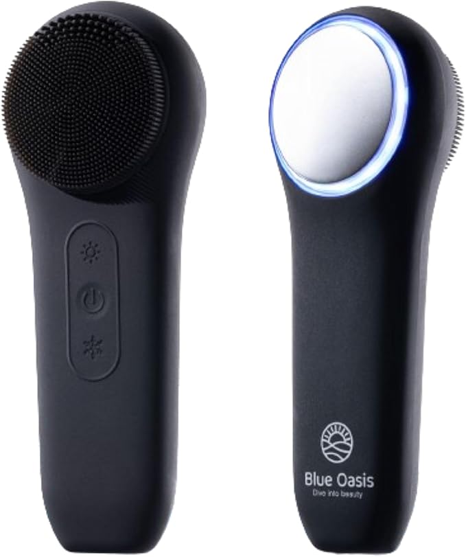 Facial Cleansing Brush, Rechargeable Electric Face Scrubber, Waterproof Silicone Face Brush Cleanser w/Fast USB-C Charger, Massaging & Exfoliating Face Wash Brush for Men & Women (Black)