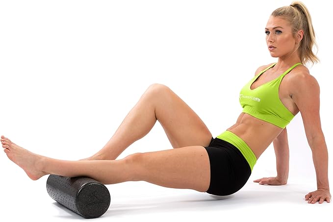 ProsourceFit High Density Foam Rollers 18 - inches Long, Firm Full Body Athletic Massager for Back Stretching, Yoga, Pilates, Post Workout Trigger Point Release, Pink