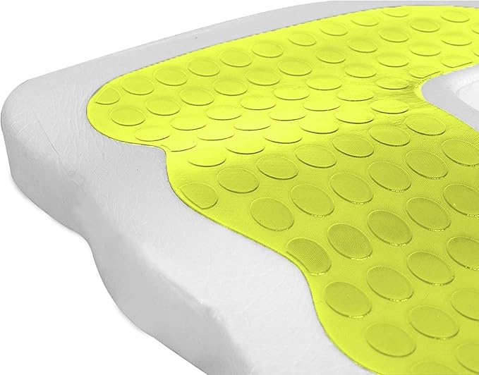 FH Group Universal Fit Memory Foam Seat Cushion for Anywhere - Tailbone Cushion - Coccyx Cushion for Car, Work, and Home Yellow