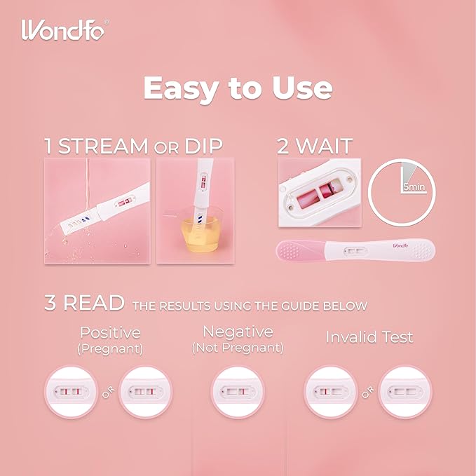 Wondfo Ovulation Test Strips and Pregnancy Test Strips Kit [50 LH + 20 HCG]+ Early Result Pregnancy Test [5 Pack]