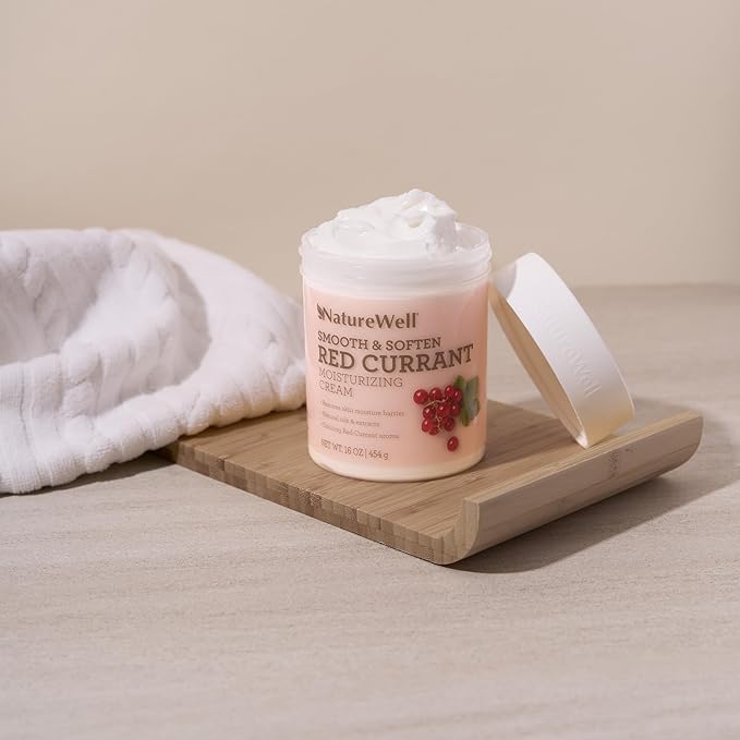 NATURE WELL Red Currant Smooth & Soften Moisturizing Cream For Face, Body, & Hands, Infused With Natural Oils & Extracts, Restores Skin Moisture Barrier, 16 Oz.