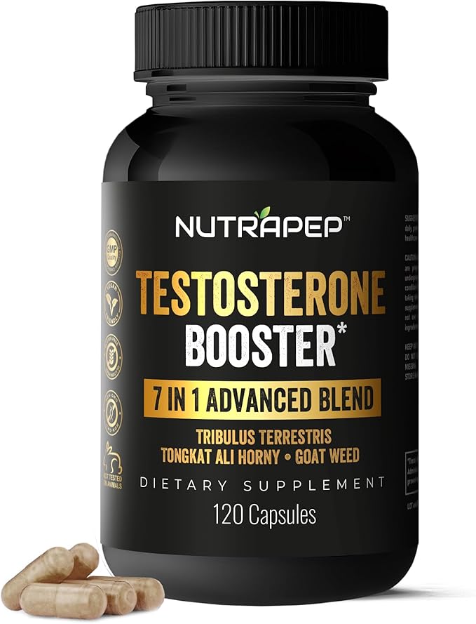 Testosterone Booster Supplement for Men - Natural Energy Enhancement Growth Builder Performance Enhancer - Muscle Building Gym Workout Sports Nutrition & Libido Enhancing Fast Acting Pills for Male