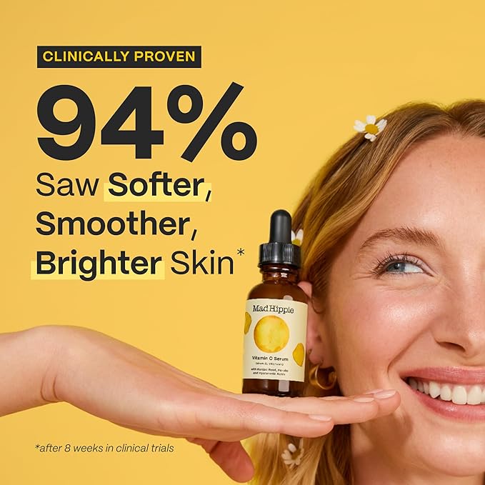 Mad Hippie Vitamin C Serum – Brightening Serum with Hyaluronic Acid, Ferulic Acid, Vitamin E
