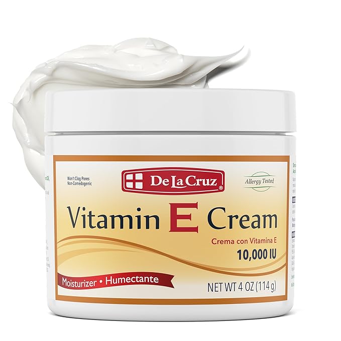 De La Cruz Vitamin E Cream for Face + Vitamin E Lotion for Skin Bundle - Moisturizing Skin Care for All Skin Types - Made in USA