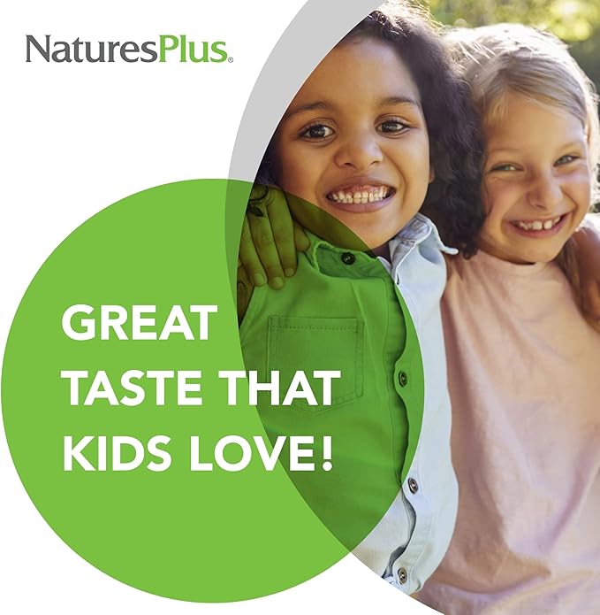 NaturesPlus Animal Parade Gold Multivitamin Children’s Chewables - Cherry Flavor - 60 Chewable Animal-Shaped Tablets - with Vitamin D3, K2 & Probiotics - 30 Servings