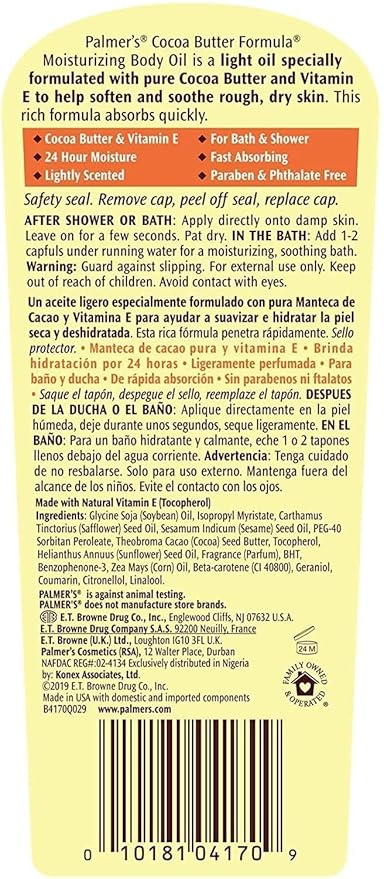 Palmer's Cocoa Butter Formula Moisturizing Body Oil with Vitamin E - 8.5 fl oz (Pack of 3)