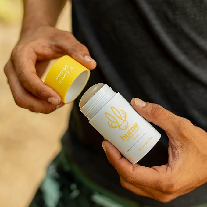 Hume Supernatural Aluminum Free Deodorant for Women & Men - Safe for Sensitive Skin - Probiotic, Plant-Based, Baking Soda Free, Aloe, & Cactus Flower, Anti Sweat, Stain & Odor - Coconut Coast 2-Pack