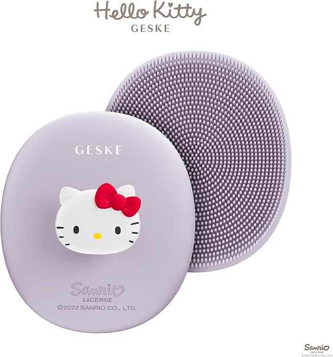 x Hello Kitty | SmartAppGuided 3-in-1 Professional Facial Brush | Soft Silicone With Handle | Gentle Cleansing for Routine Skincare