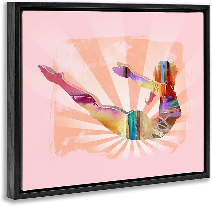 Stupell Industries Abstract Mindfulness Exercise Framed Floater Canvas Wall Art Design by Tim Parker, Black Floater Frame, 21 x 17