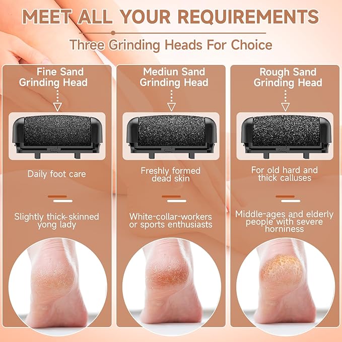 Electric Callus Remover for Feet,Rechargeable Portable Electronic Foot File Pedicure Kits,Professional Waterproof Pedi Feet Care Tools Wet&Dry Foot Scrubber File Perfect for Hard Cracked Dry Dead Skin
