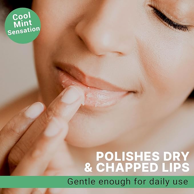 Lip Scrub Mint - USA Made Sugar Lip Scrubber Exfoliator with Natural & Organic Ingredients