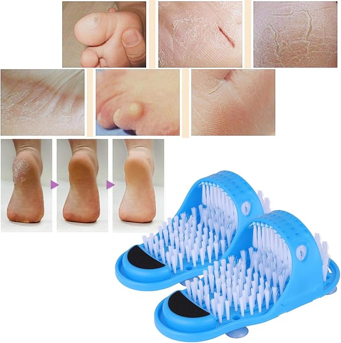 Tbestmax Shower Foot Scrubber Feet Cleaner Washer Brush for Floor Spas Massage, Slipper for Exfoliating Cleaning