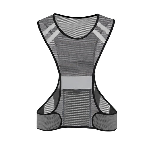 TCCFCCT Reflective Running Vest with Large Pocket, High Visibility Reflective Vest for Men Women, Lightweight Reflective Running Gear for Motorcycling, Cycling, Jogging, Night Walking,Climbing, Grey