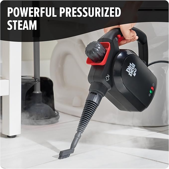 Dirt Devil 7-in-1 Handheld Steamer, Pressurized Steam Cleaner for Home Use, XL Water Tank, Includes Specialized Cleaning Tools, Portable Steam Cleaner for Bathroom, Clothes, Furniture and More
