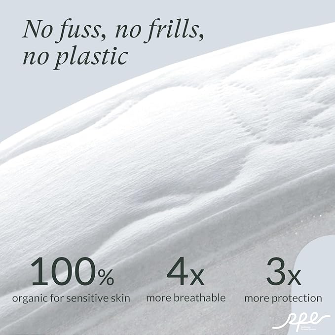 100% Organic Pads for Women, Organic Cotton Cover Pad - Regular Absorbency, Unscented, Ultra Thin Pads with Wings for Women (Regular, Size 3, 36 Count)