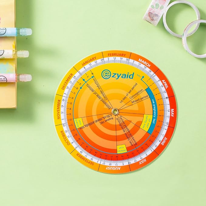 Pregnancy Wheel (Pack of 6), Due Date OB-GYN Calculator for Pregnant Women/Healthcare Providers, Gestational EDC/EDD Wheel with CRL, BPD, HC AC and FL Guide