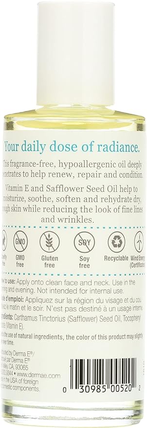 Derma E Vitamin E 14,000 IU Skin Oil, Cruelty Free, 2 Fluid Ounce (Pack of 1)