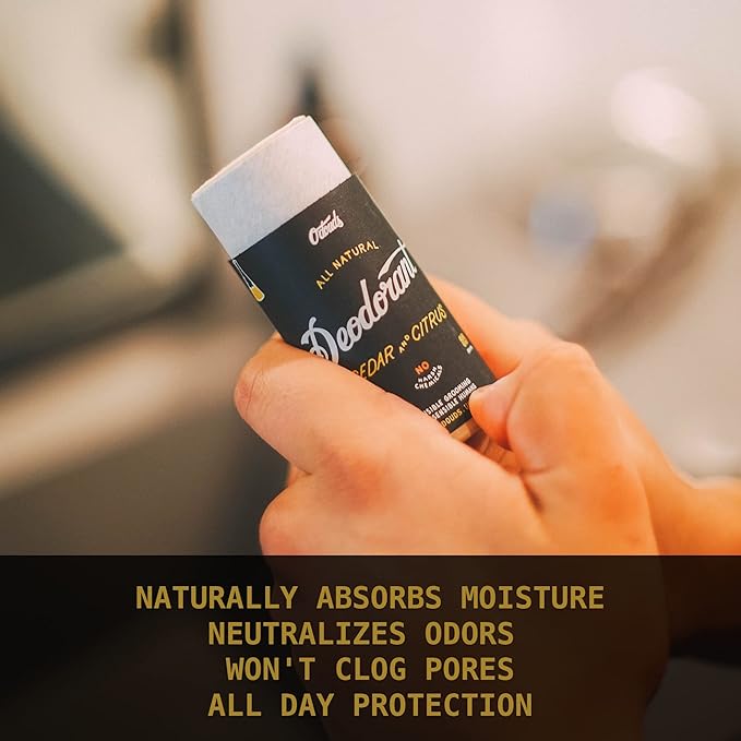 O'Douds Natural Deodorant for Men & Women - Vegan, Aluminum Free With No Parabens or Sulfates - Cedar & Citrus Scent (3oz.)